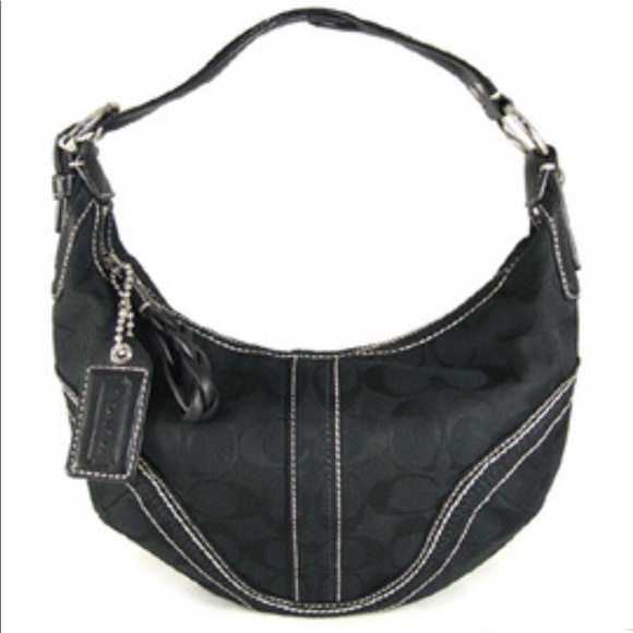 Coach Soho Signature Small Hobo black Canvas bag - Picture 1 of 3